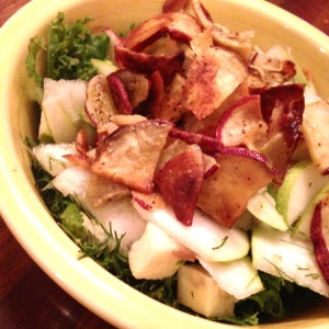 Kale Salad Sweet Potato Pear Bacon. MomsicleBlog